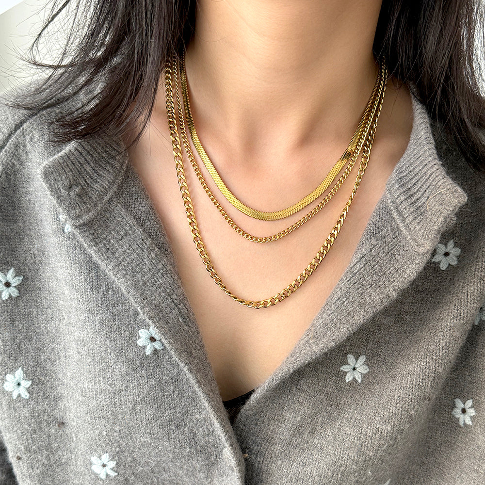 מארז 3 שרשראות ״גלי״ | לוק חדש בכל יום - Pura Vida