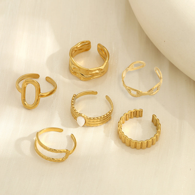 מארז 6 טבעות ״שירי״ | לוק חדש בכל יום - Pura Vida