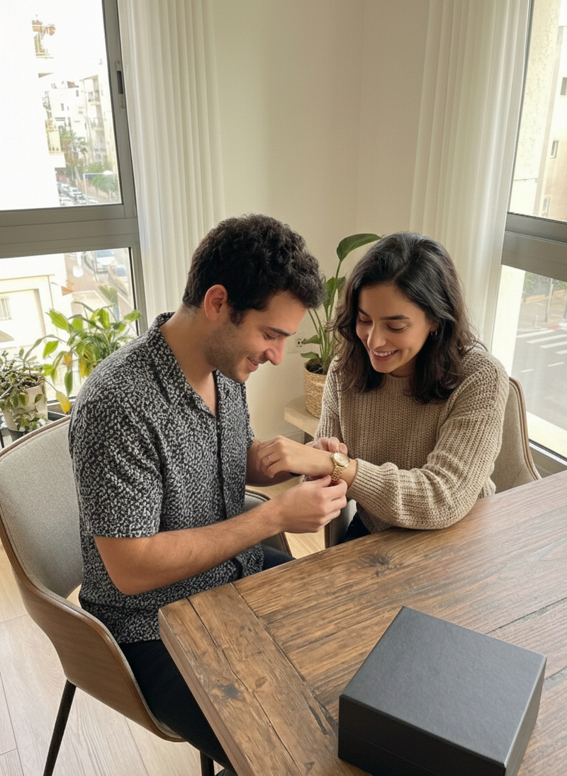 מארז תכשיטים לאישה - שעון + צמיד + שרשרת - Pura Vida